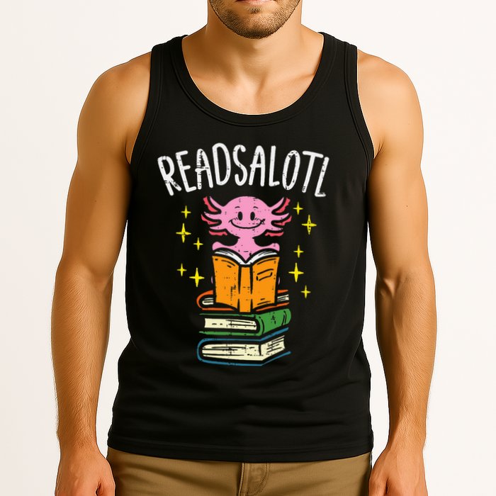 Axolotl Books Readsalotl Reading Bookworm Tank Top