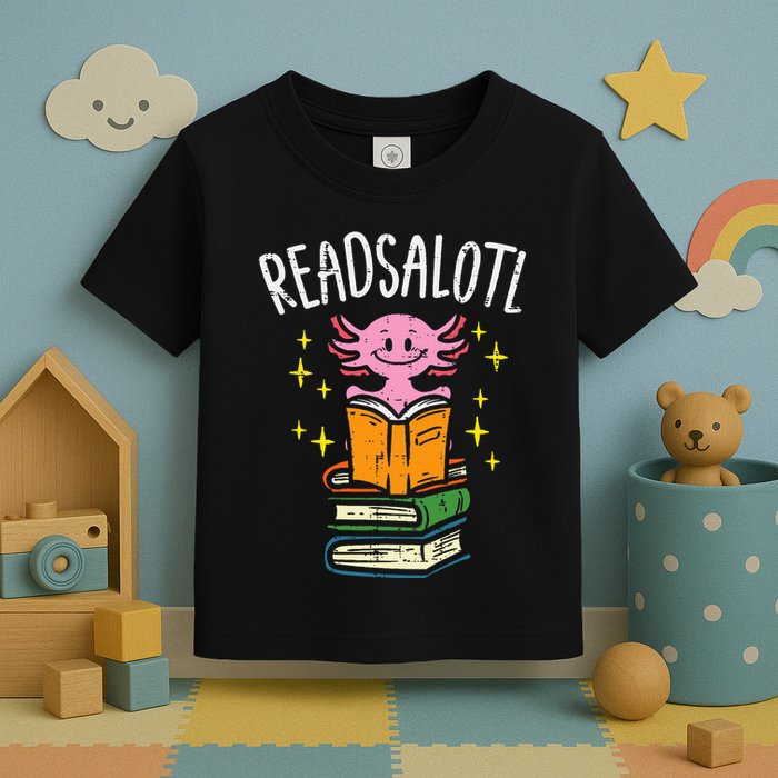Axolotl Books Readsalotl Reading Bookworm Toddler T-Shirt