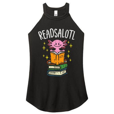 Axolotl Books Readsalotl Reading Bookworm Women's Perfect Tri Rocker Tank