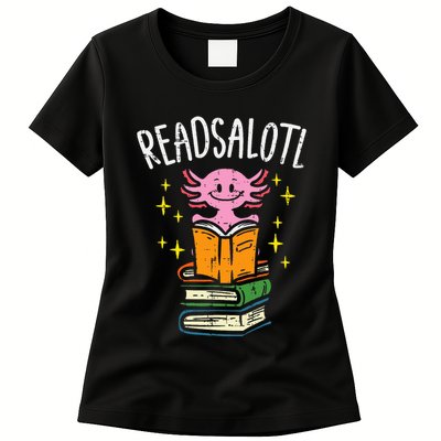 Axolotl Books Readsalotl Reading Bookworm Womens T-Shirt