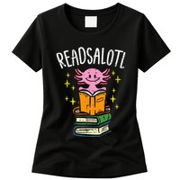 Axolotl Books Readsalotl Reading Bookworm Womens T-Shirt