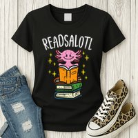 Axolotl Books Readsalotl Reading Bookworm Womens T-Shirt
