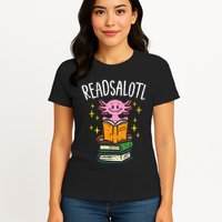 Axolotl Books Readsalotl Reading Bookworm Womens T-Shirt