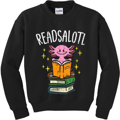Axolotl Books Readsalotl Reading Bookworm Kids Sweatshirt
