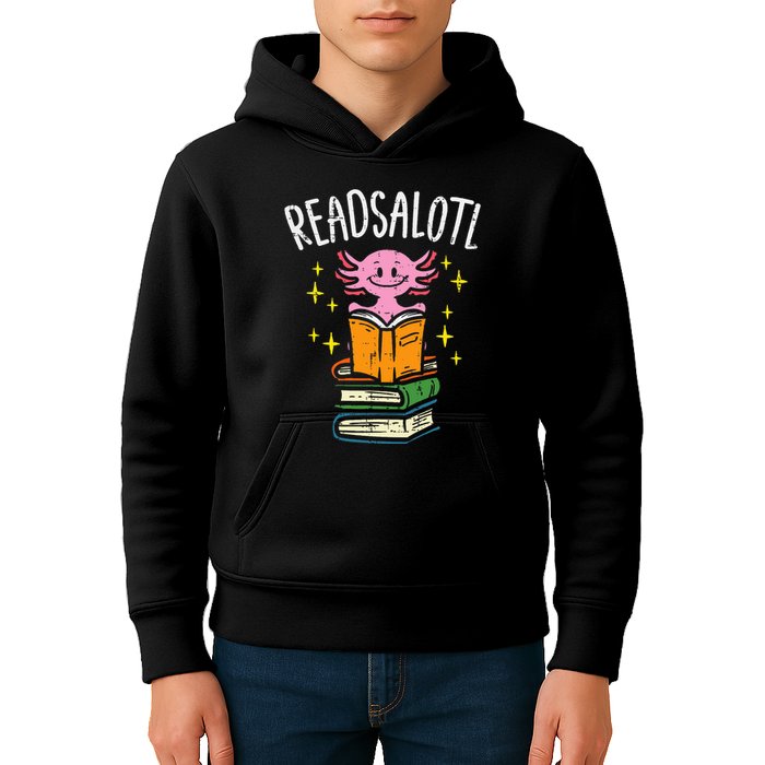 Axolotl Books Readsalotl Reading Bookworm Kids Hoodie