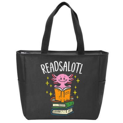 Axolotl Books Readsalotl Reading Bookworm Zip Tote Bag