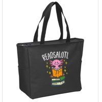 Axolotl Books Readsalotl Reading Bookworm Zip Tote Bag