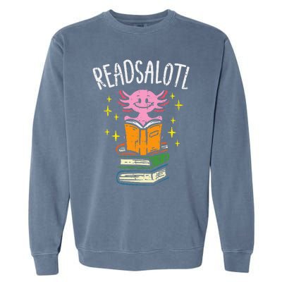 Axolotl Books Readsalotl Reading Bookworm Garment-Dyed Sweatshirt