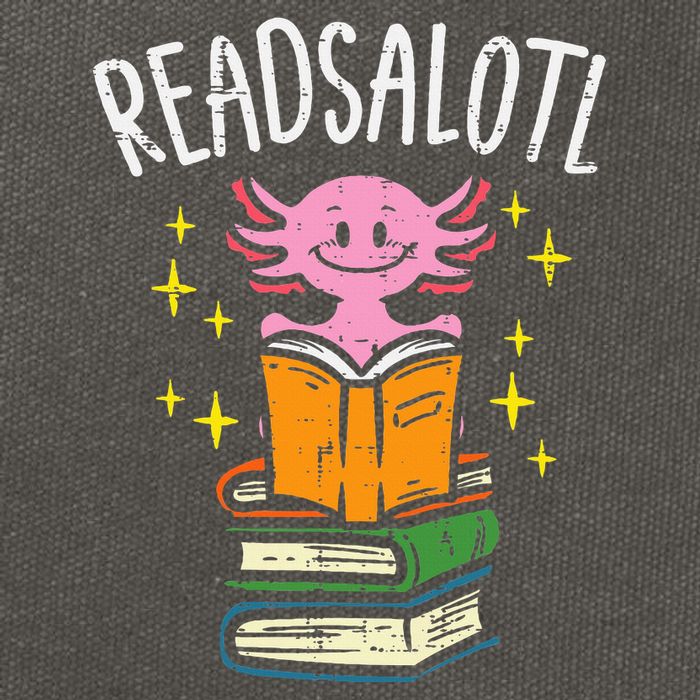 Axolotl Books Readsalotl Reading Bookworm Cotton Canvas Backpack