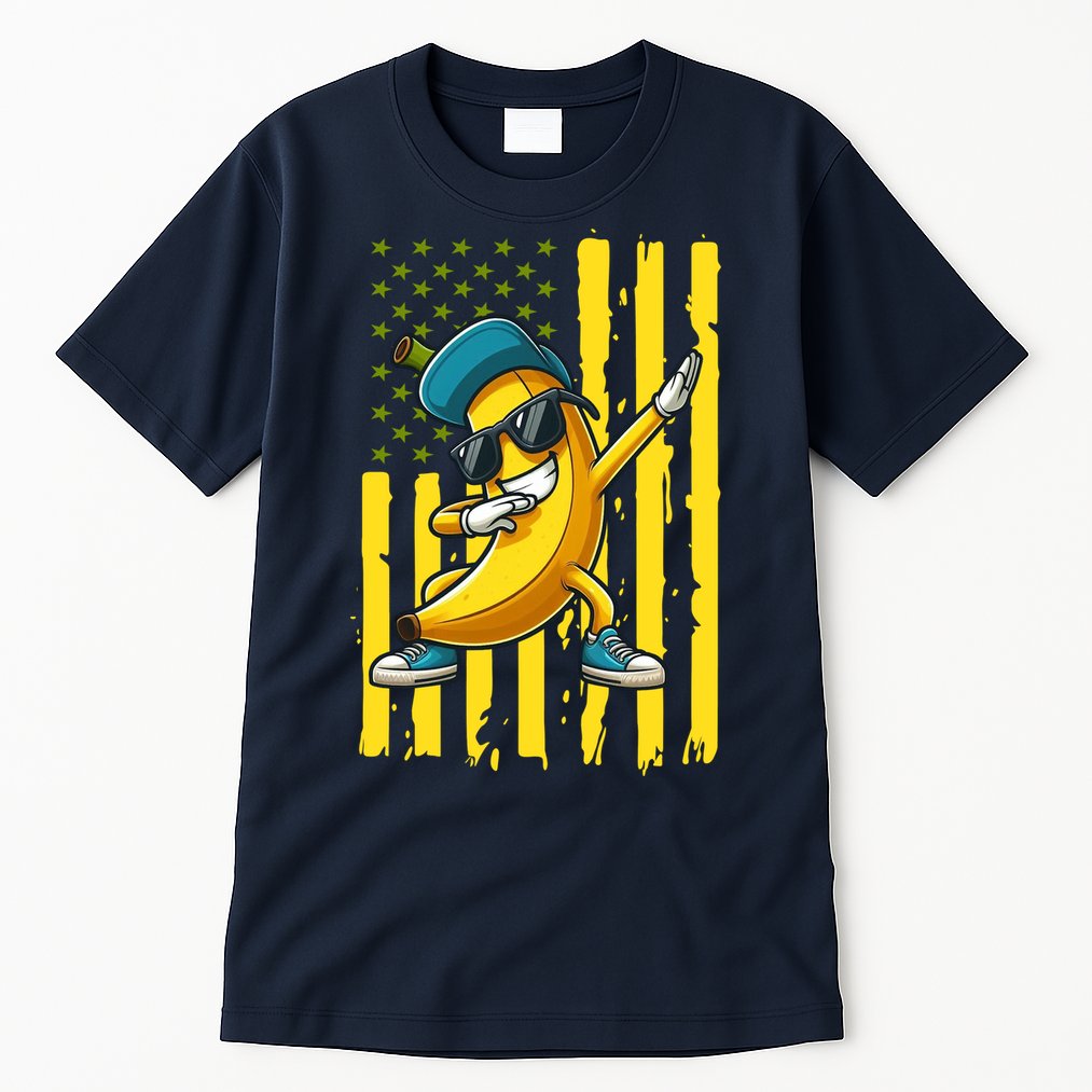 American Banana Retro USA Flag Dabbing Bananas Tall T-Shirt