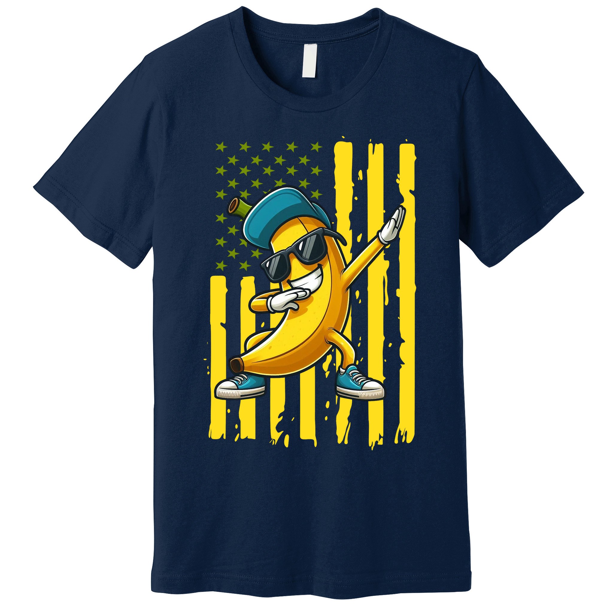American Banana Retro USA Flag Dabbing Bananas Premium T-Shirt