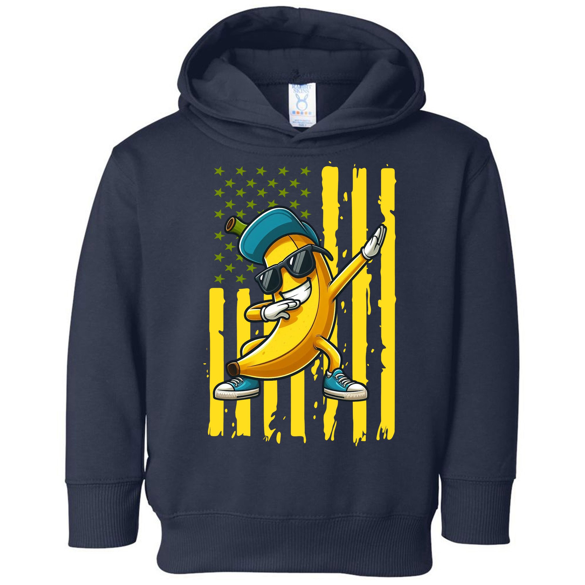 American Banana Retro USA Flag Dabbing Bananas Toddler Hoodie