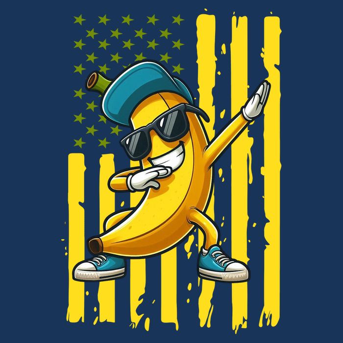 American Banana Retro USA Flag Dabbing Bananas Toddler Hoodie