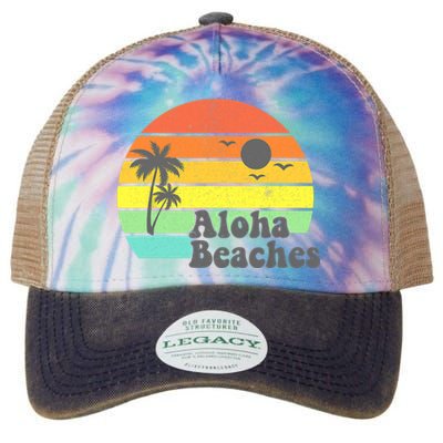 Aloha Beaches Retro Beach Vacation Summer Quote Wo Gifts Legacy Tie Dye Trucker Hat