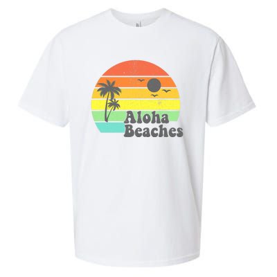 Aloha Beaches Retro Beach Vacation Summer Quote Wo Gifts Sueded Cloud Jersey T-Shirt