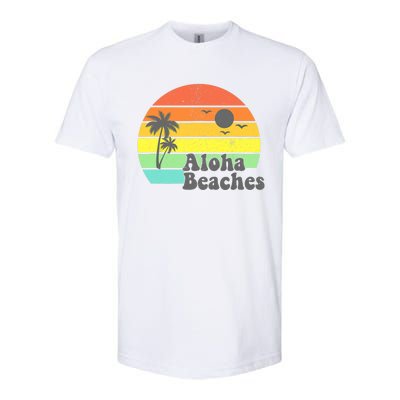 Aloha Beaches Retro Beach Vacation Summer Quote Wo Gifts Softstyle CVC T-Shirt