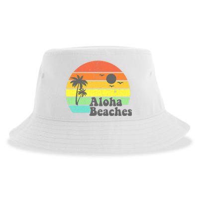 Aloha Beaches Retro Beach Vacation Summer Quote Wo Gifts Sustainable Bucket Hat