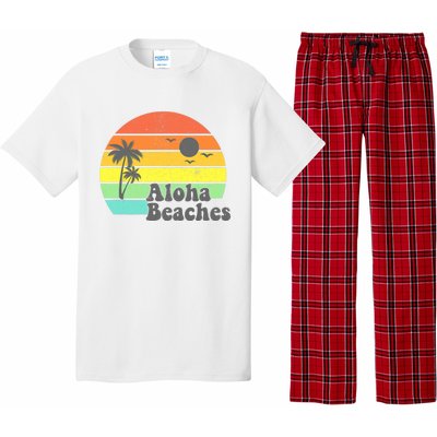 Aloha Beaches Retro Beach Vacation Summer Quote Wo Gifts Pajama Set