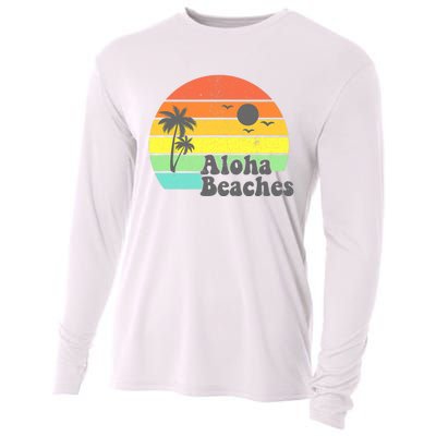 Aloha Beaches Retro Beach Vacation Summer Quote Wo Gifts Cooling Performance Long Sleeve Crew