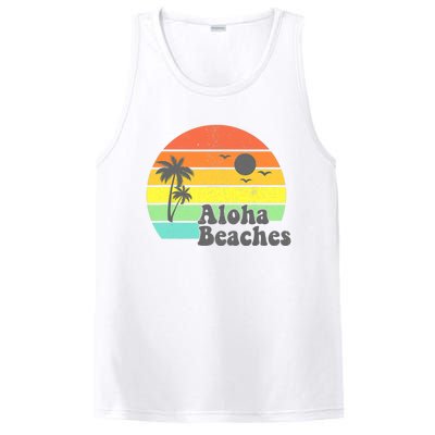 Aloha Beaches Retro Beach Vacation Summer Quote Wo Gifts PosiCharge Competitor Tank