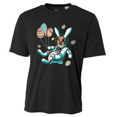 Astronaut Bunny Rabbit Planet Egg Easter Day Cooling Performance Crew T-Shirt