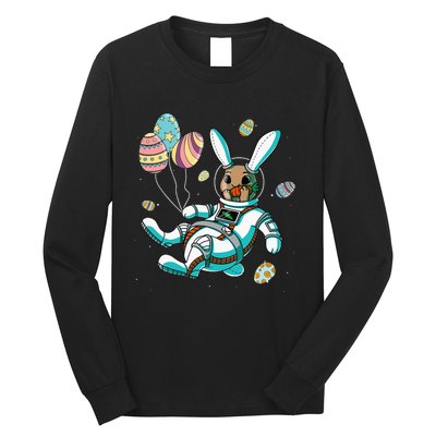 Astronaut Bunny Rabbit Planet Egg Easter Day Long Sleeve Shirt