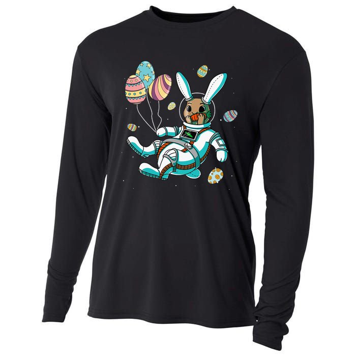 Astronaut Bunny Rabbit Planet Egg Easter Day Cooling Performance Long Sleeve Crew