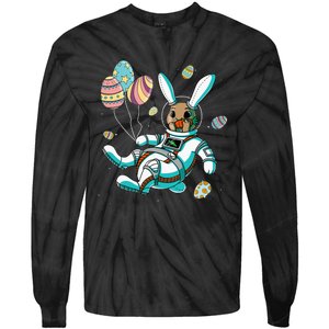 Astronaut Bunny Rabbit Planet Egg Easter Day Tie-Dye Long Sleeve Shirt