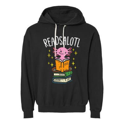 Axolotl Books Readsalotl Reading Bookworm Garment-Dyed Fleece Hoodie