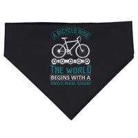 A Bicycle Ride The World Begins With A Single Pedal Storke USA-Made Doggie Bandana