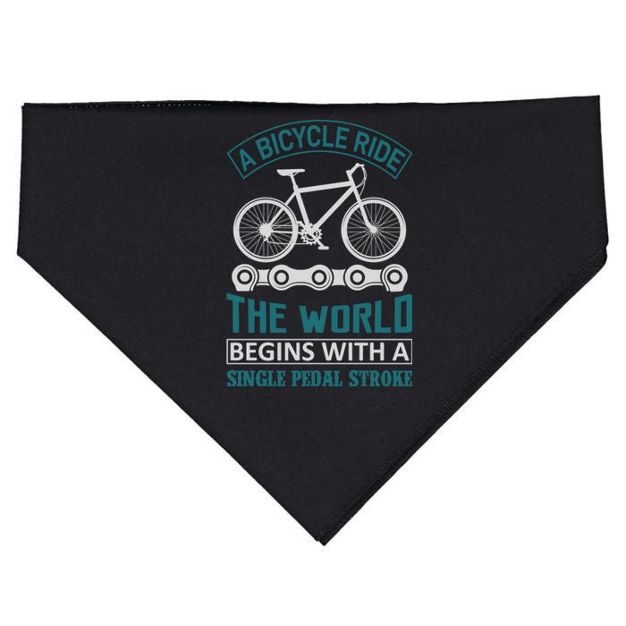 A Bicycle Ride The World Begins With A Single Pedal Storke USA-Made Doggie Bandana