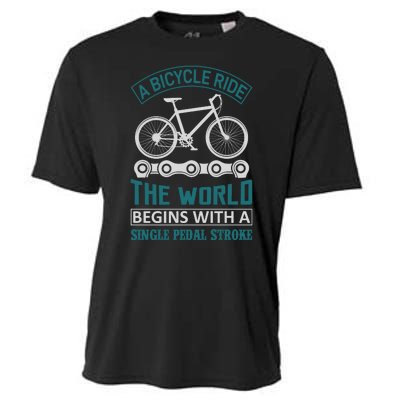 A Bicycle Ride The World Begins With A Single Pedal Storke Cooling Performance Crew T-Shirt