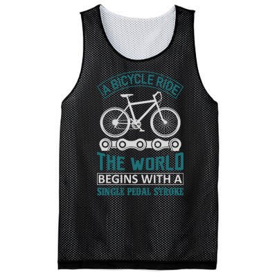 A Bicycle Ride The World Begins With A Single Pedal Storke Mesh Reversible Basketball Jersey Tank