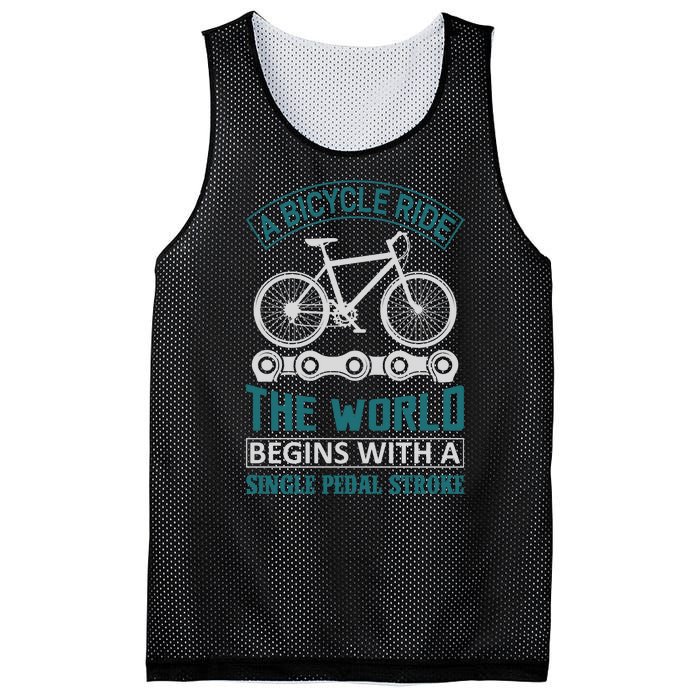 A Bicycle Ride The World Begins With A Single Pedal Storke Mesh Reversible Basketball Jersey Tank