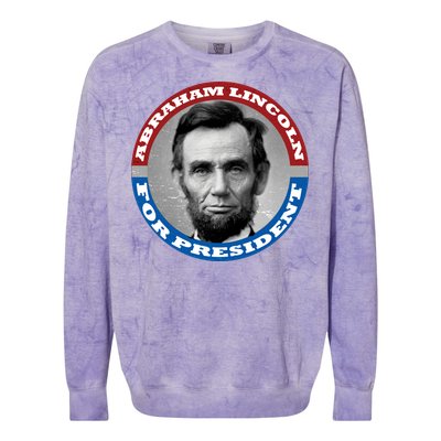 Abraham Abe Lincoln For President Retro Colorblast Crewneck Sweatshirt