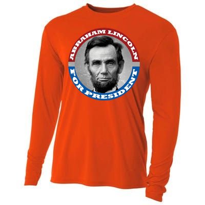 Abraham Abe Lincoln For President Retro Cooling Performance Long Sleeve Crew