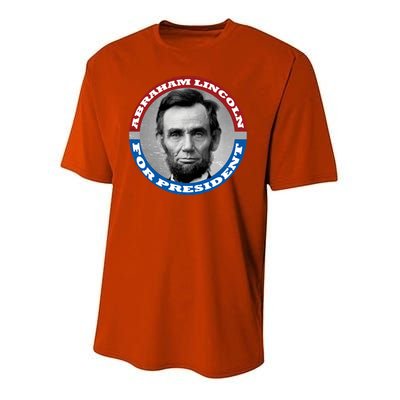 Abraham Abe Lincoln For President Retro Youth Performance Sprint T-Shirt