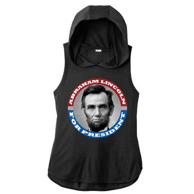 Abraham Abe Lincoln For President Retro Ladies PosiCharge Tri-Blend Wicking Draft Hoodie Tank