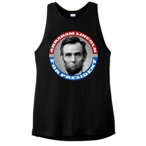 Abraham Abe Lincoln For President Retro Ladies PosiCharge Tri-Blend Wicking Tank