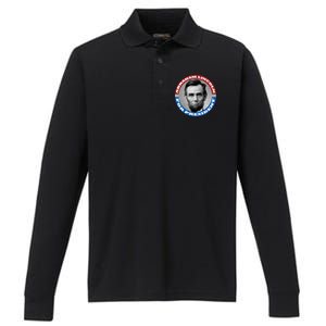 Abraham Abe Lincoln For President Retro Performance Long Sleeve Polo