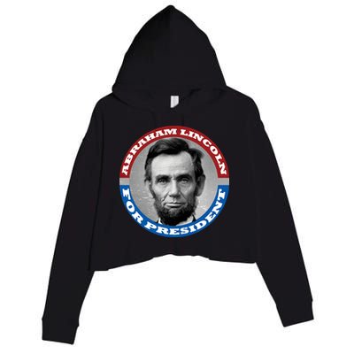 Abraham Abe Lincoln For President Retro Crop Fleece Hoodie