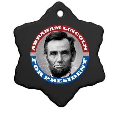 Abraham Abe Lincoln For President Retro Ceramic Star Ornament