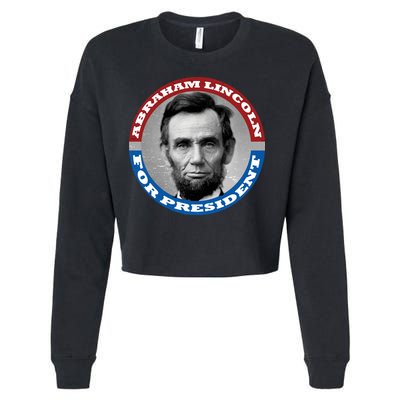 Abraham Abe Lincoln For President Retro Cropped Pullover Crew