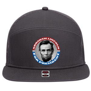 Abraham Abe Lincoln For President Retro 7 Panel Mesh Trucker Snapback Hat