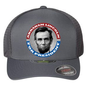 Abraham Abe Lincoln For President Retro Flexfit Unipanel Trucker Cap