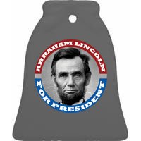 Abraham Abe Lincoln For President Retro Ceramic Bell Ornament