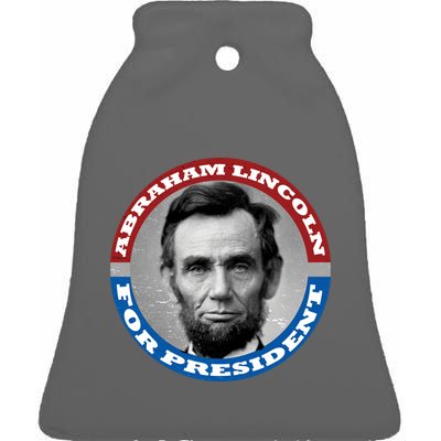 Abraham Abe Lincoln For President Retro Ceramic Bell Ornament