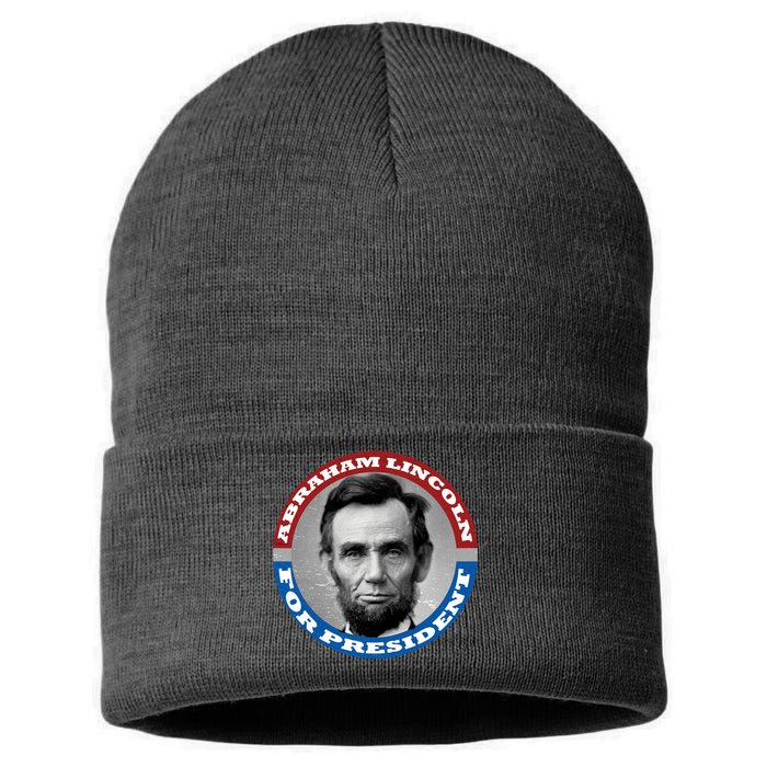 Abraham Abe Lincoln For President Retro Sustainable Knit Beanie