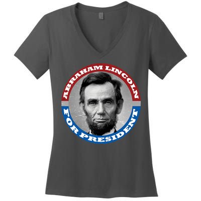 Abraham Abe Lincoln For President Retro Women's V-Neck T-Shirt