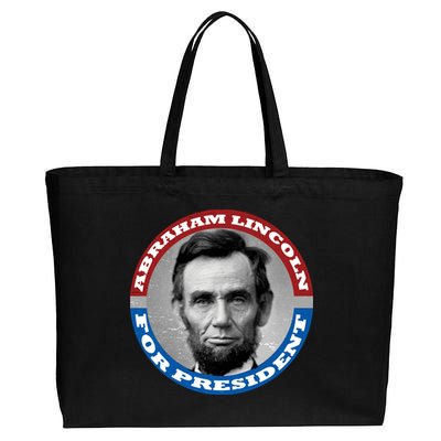 Abraham Abe Lincoln For President Retro Cotton Canvas Jumbo Tote